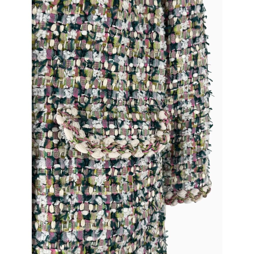 Chanel Fantasy Tweed Jacket Coat Size 50 Multicolor Silk Lined Owl Buttons - Picture 5 of 16